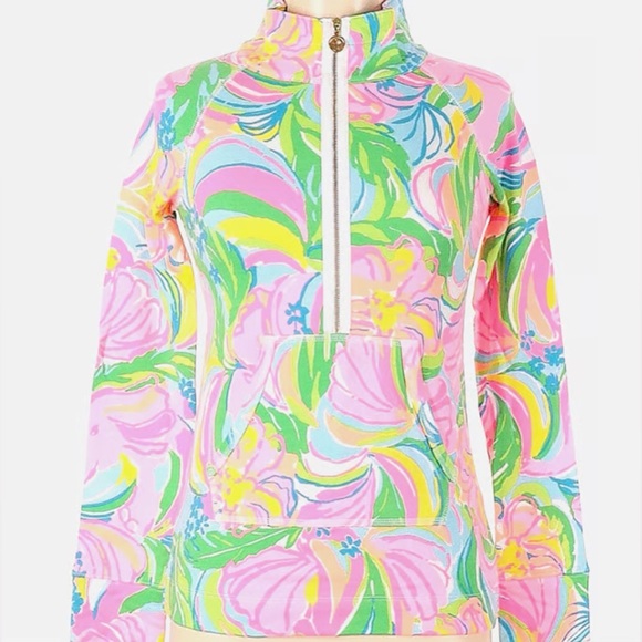 Lilly Pulitzer Skipper Popover in So A Peeling Size Small Long Sleeve QuarterZip - Picture 2 of 8